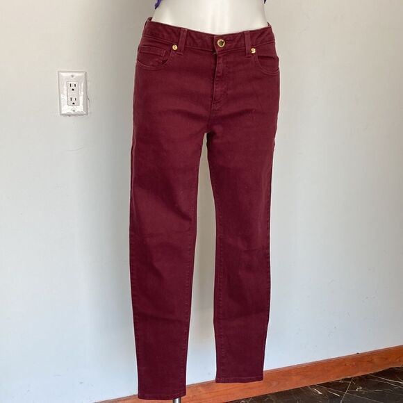 Michael kors skinny  burgundy jeans - Picture 2 of 11